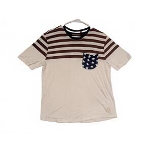 American Republic Striped Star Pocket USA Graphic T-Shirt Mens Medium